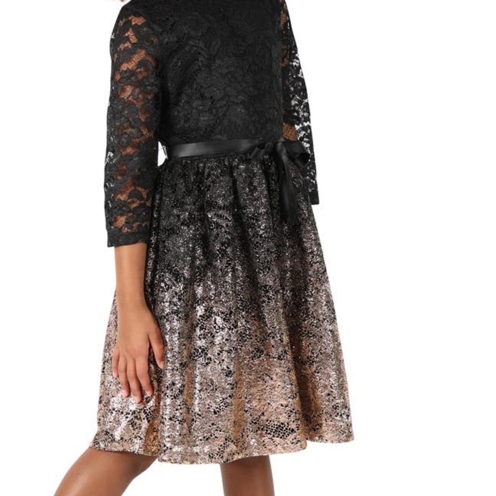 Little Angels Gorgeous Kids' Metallic Lace Party Dress 2T holiday dress NWT new!